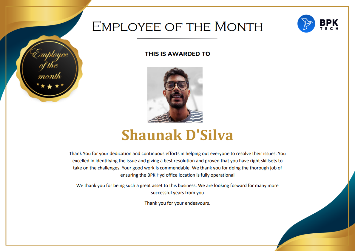 Employee of the Month May 2022